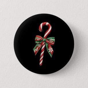 Candy Cane Bow Christmas Peppermint Christmas Cand Button