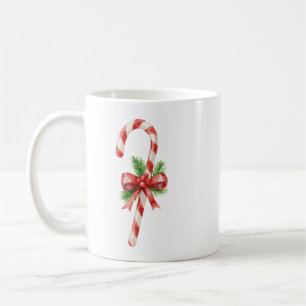 Candy Cane Bow Classic Christmas Coffee Mug
