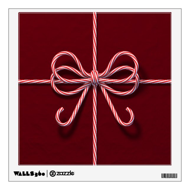 Candy Cane Bow Decal (Front)