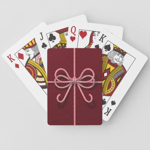 Candy Cane Bow on Playing Cards