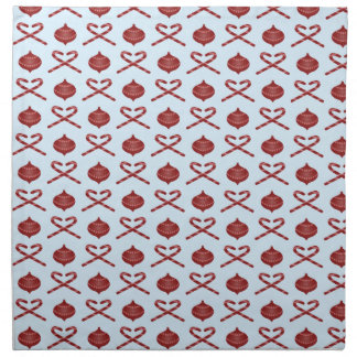 Candy Cane Bows and Ornaments Cloth Napkin