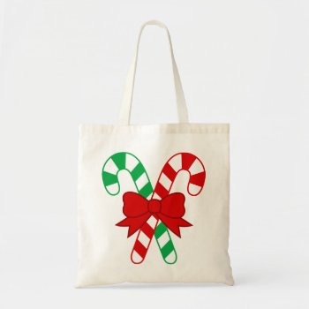 Candy Cane Budget Tote Bag by kfleming1986 at Zazzle