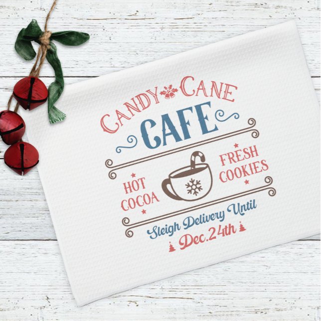 Candy Cane Cafe Holiday Christmas  Kitchen Towel (Creator Uploaded)