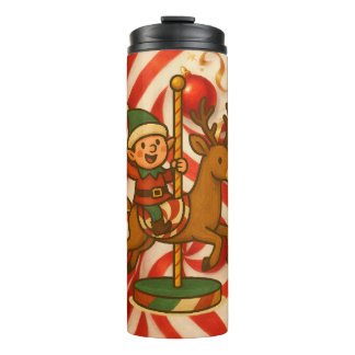 Candy Cane Carousel Thermal Tumbler