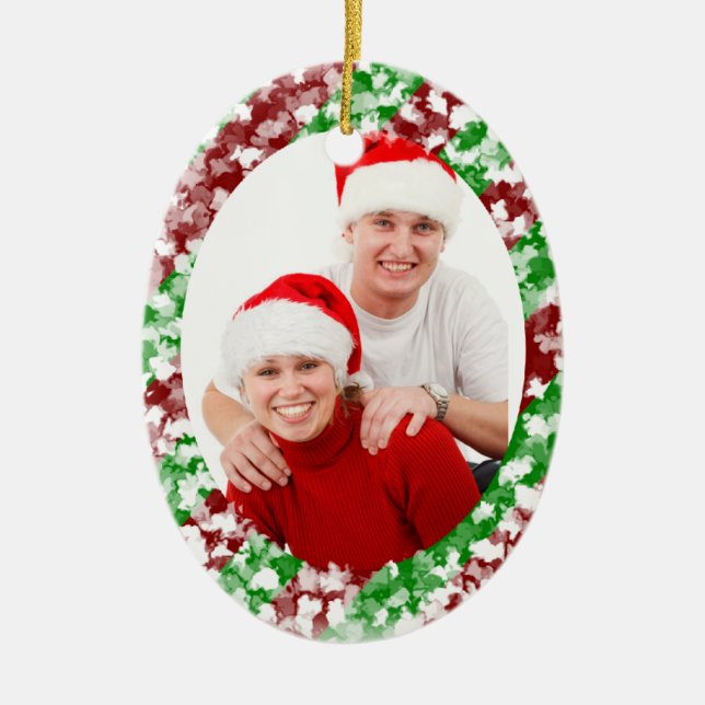 Candy Cane Ceramic Ornament (Front)