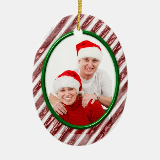 Candy Cane Ceramic Ornament (Front)