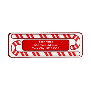 Candy Cane Chirstmas Address Label