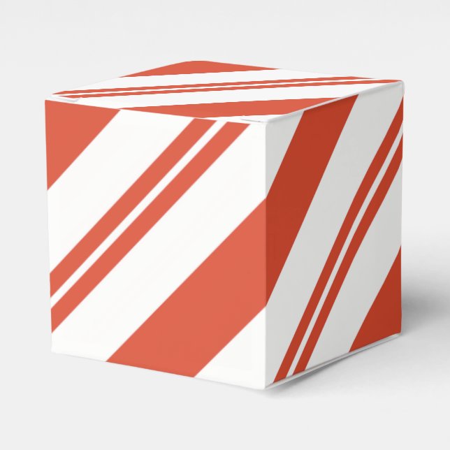 Candy Cane Chorus-Big Stripe Diagonal Favor Boxes (Front Side)