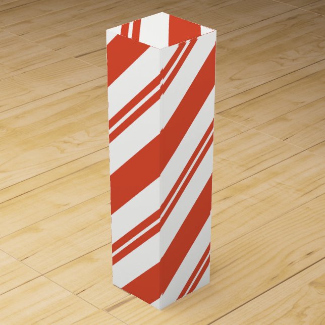 Candy Cane Chorus-Big Stripe Diagonal Wine Box (Front)