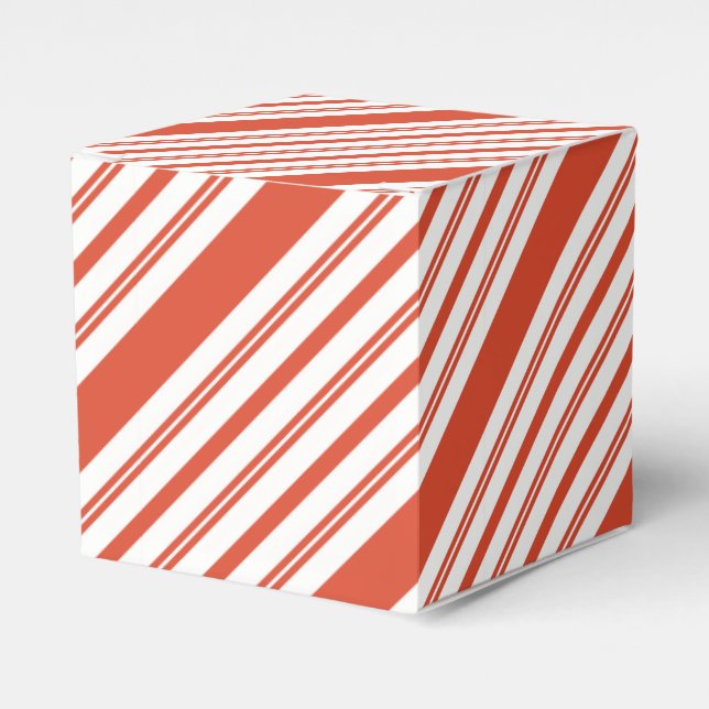 Candy Cane Chorus-Stripe-Diagonal Favor Boxes (Front Side)
