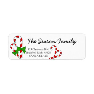 Candy Cane Christmas address label