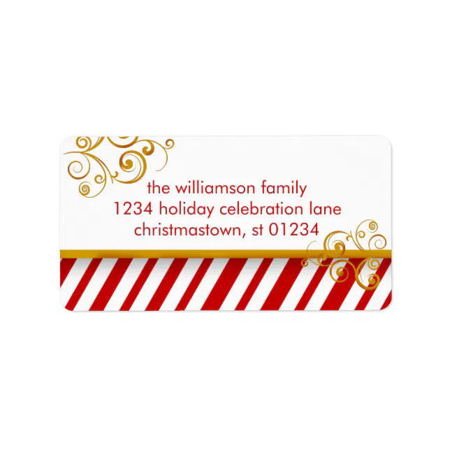 Candy Cane Christmas Address Labels | Zazzle