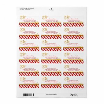Candy Cane Christmas Address Labels | Zazzle