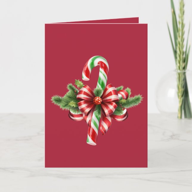 Candy Cane Christmas Arrangement Card (Front)