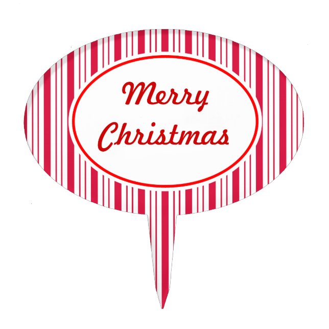 Candy Cane Christmas Cake Topper (Front)