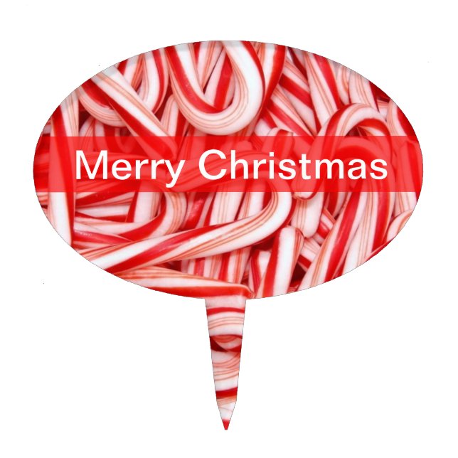 Candy Cane Christmas Cake Toppers Template (Front)