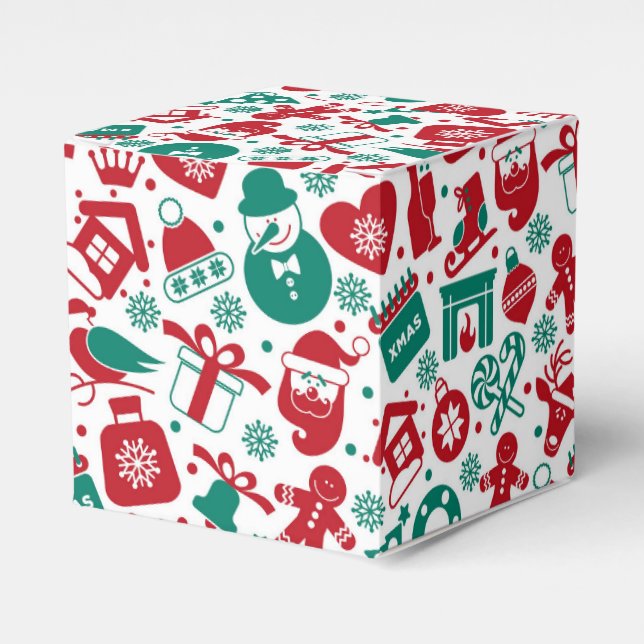 Candy Cane Christmas Classic Favor Box (Front Side)