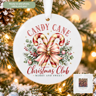 Candy Cane Christmas Club Personalized Ornament