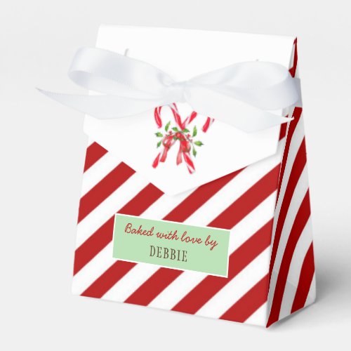 Candy Cane Christmas cookie Favor Box