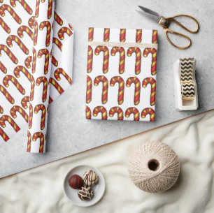 Candy Cane Christmas Cookie Swap Holiday Wrapping Paper