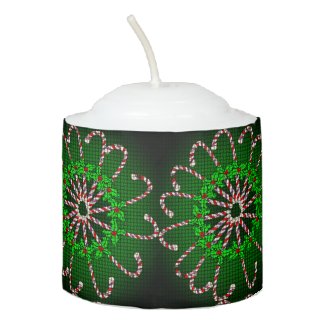 Candy Cane Christmas Design on Votive Candle