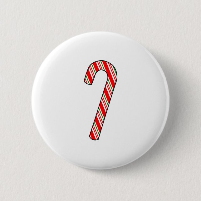Candy Cane Christmas Drawing Button (Front)