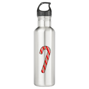 Candy Cane Christmas Drawing Stainless Steel Water Bottle