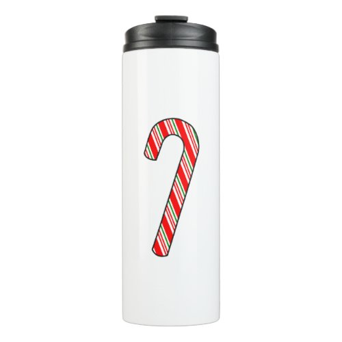 Candy Cane Christmas Drawing Thermal Tumbler