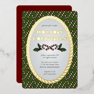 Candy Cane Christmas Dream Foil Invitation