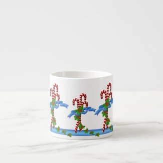 Candy Cane Christmas Expresso Mugs