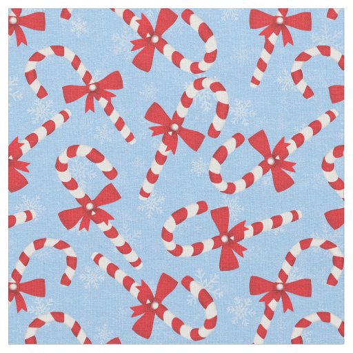 Candy Cane Christmas Fabric | Zazzle