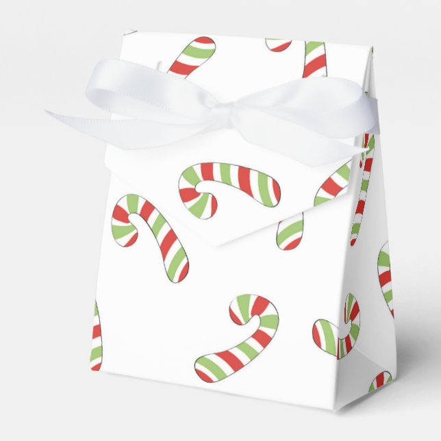 Candy Cane Christmas Favor Boxes (Front Side)