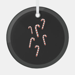 Candy Cane Christmas Glass Ornament