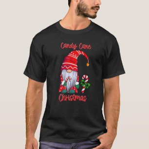 Candy Cane Christmas Gnome Holiday T-Shirt