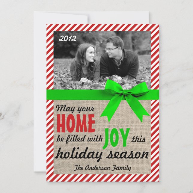 Candy Cane Christmas Holiday Card (Front)