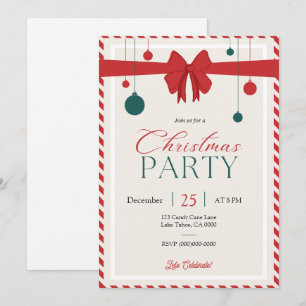 Candy Cane Christmas Holiday Card