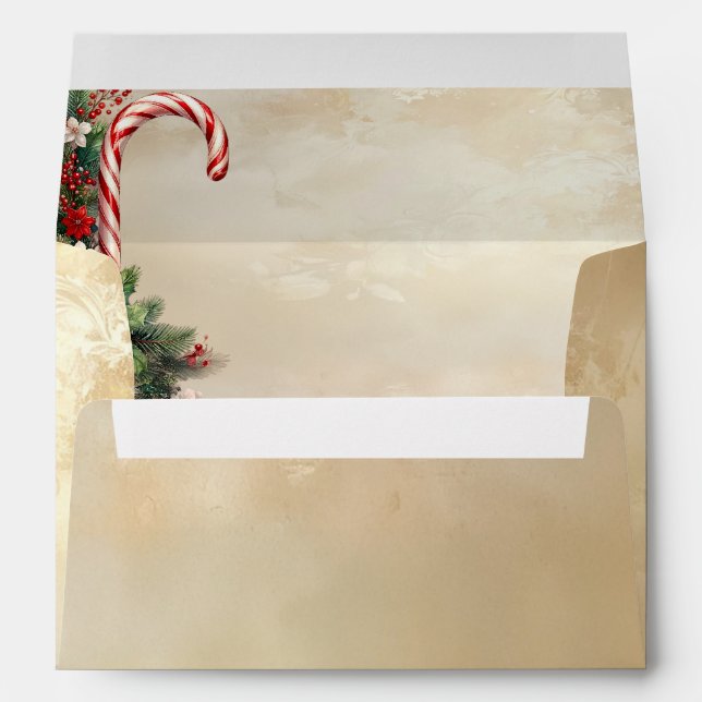 Candy Cane Christmas Holiday Envelope (Back (Bottom))
