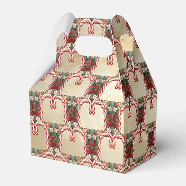 Candy Cane Christmas Holiday Gift Box (Back Side)