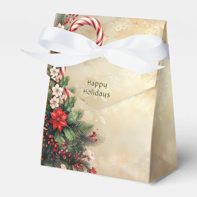 Candy Cane Christmas Holiday Gift Box (Front Side)