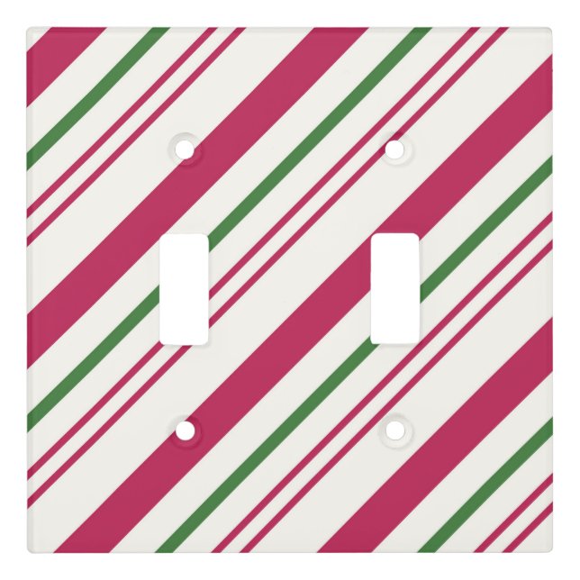 Candy Cane Christmas Holiday Light Switch Cover (Front)