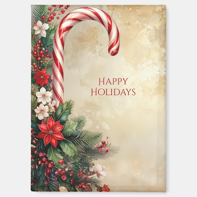 Candy Cane Christmas Holiday Magnet (Front)