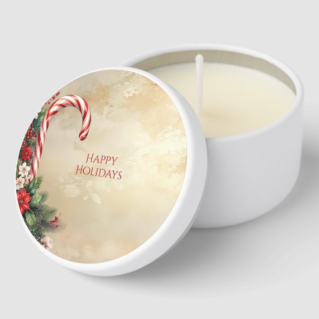 Candy Cane Christmas Holiday Mini Candle Favors (Corner)