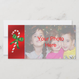 Candy Cane Christmas Holiday Photo Card Template