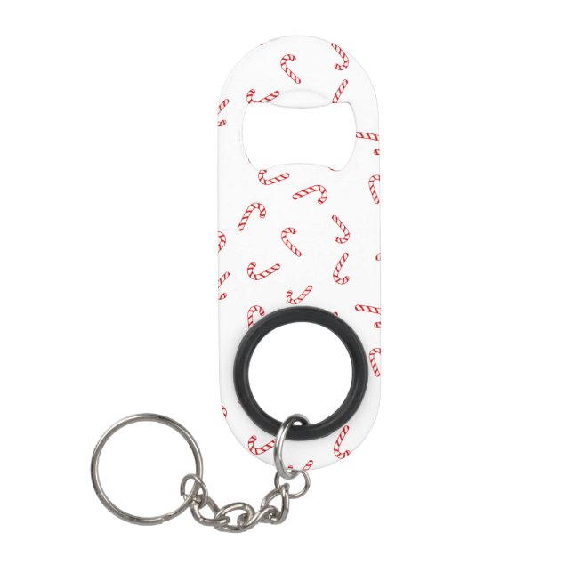 Candy Cane Christmas Keychain Bottle Opener (Front)