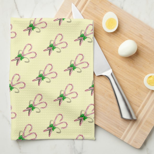 Candy Cane Christmas Kitchen Towel (Quarter Fold)