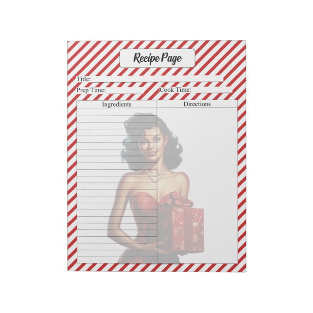 Candy Cane Christmas Notepad (Rotated)