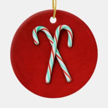 Candy Cane Christmas Ornament by lynnsphotos at Zazzle