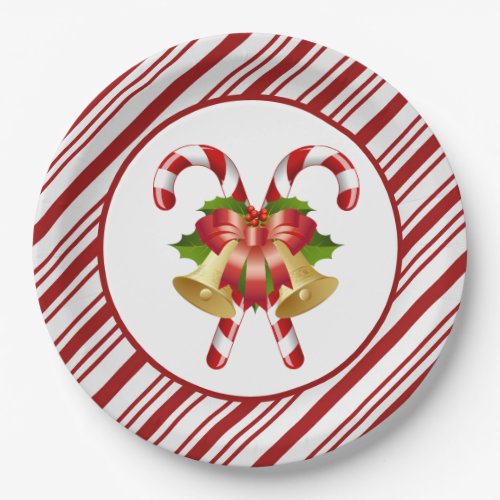 Candy Cane Christmas Paper Plates