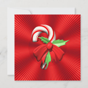Candy Cane Christmas Party Invitation