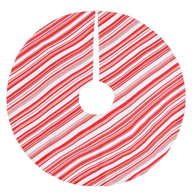 Candy Cane Christmas Peppermint 4Linda Brushed Polyester Tree Skirt (Front)